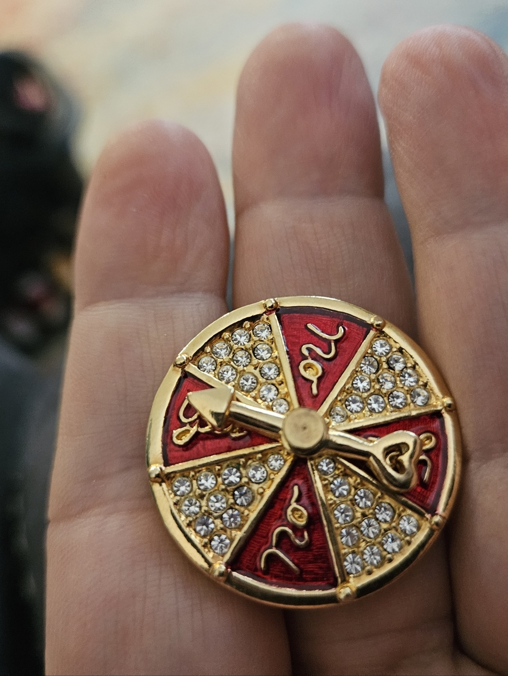 Vintage Swarovski Russian Roulette Signed Brooch